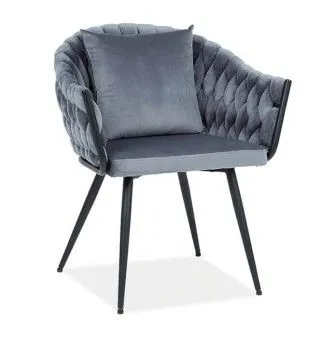 Стул кухонный Signal NUVO Velvet Bluvel 14 (серый/черный мат)