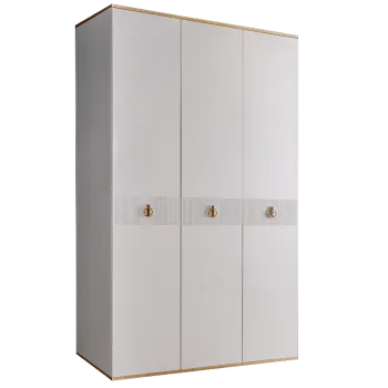 Шкаф 3-х дверный Римини СОЛО (Белый/Золото) РМШ2/3(s)