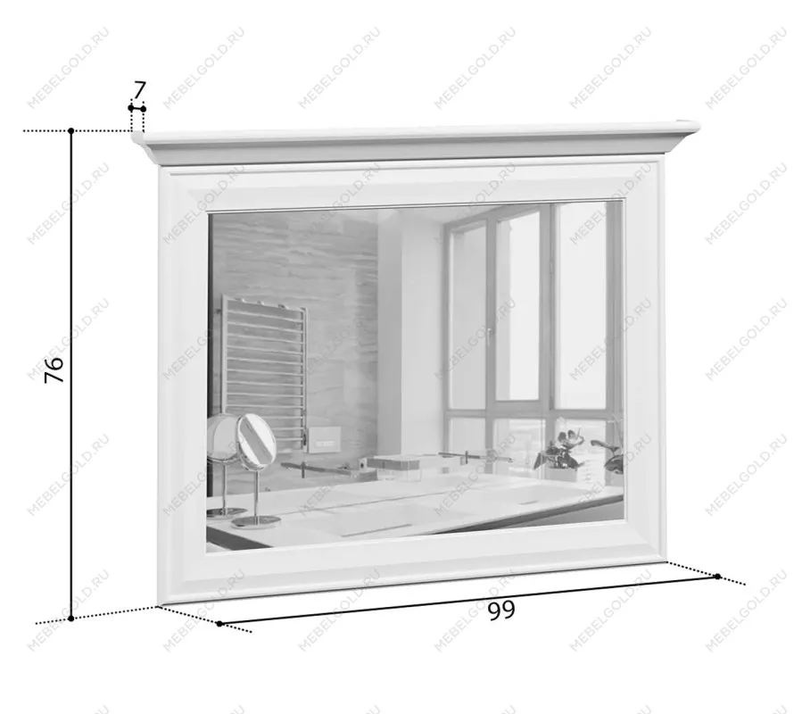 Зеркало Кентаки LUS/90 белый - Выставка м. Марьина роща | изображение 3