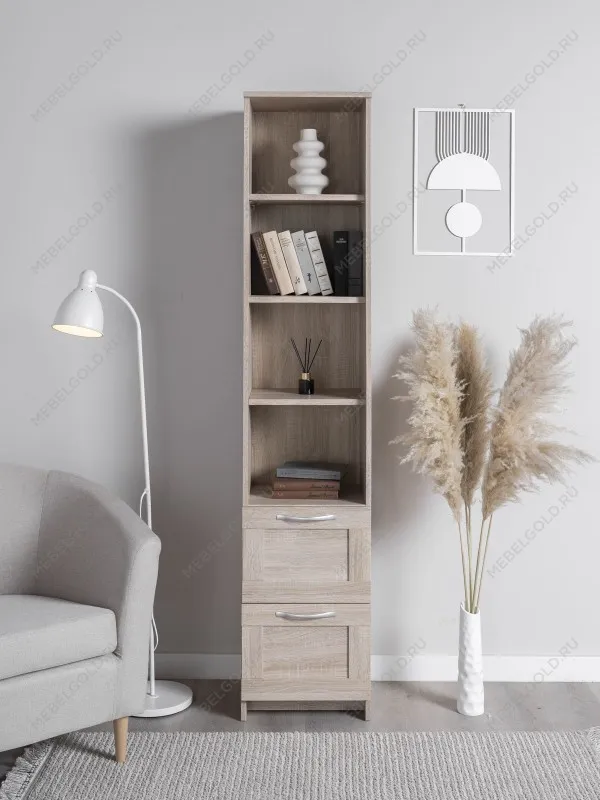 Стеллаж Сириус, 2 ящика, 39х35х190 см, дуб сонома | изображение 1