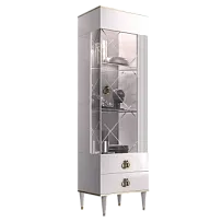 Витрина 1-ств. Римини СОЛО (Белый/Серебро) (Правая) РМВ1-1С(s)