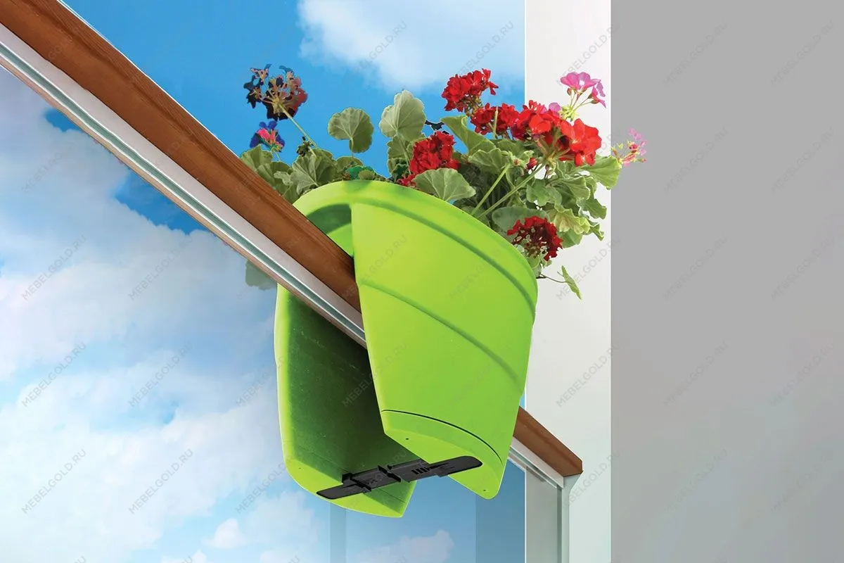 Цветочница-кашпо на перила Lilac, бежевый | изображение 1