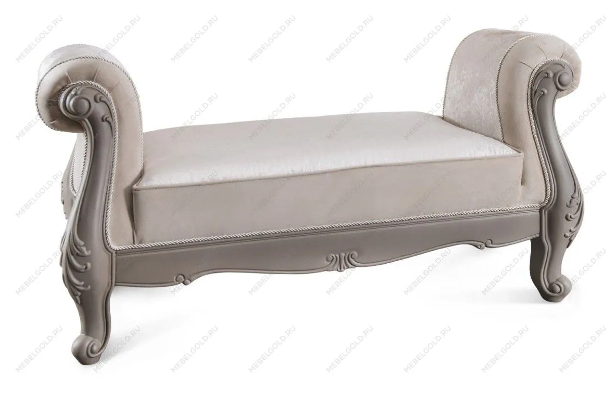 Оттоманка Мокко с двумя подлокотниками серый камень