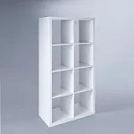 КАЛЛАКС / ФОРА Стеллаж ИКЕА / IKEA 8, прямоуголной формы с двумя рядами ячеек, тамбурат, цвет белый | изображение 1