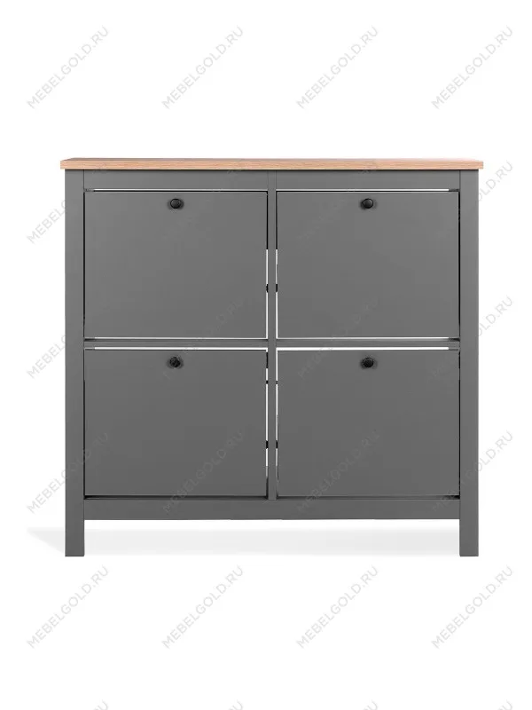 Обувница Сага с 4 откидными ящиками 113х108 серая-ясень | изображение 6