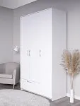 Шкаф Сириус, 3 двери и 1 ящик, 117х59х220 см, белый | изображение 8