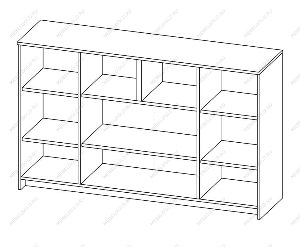 Тумба Сириус, 4 двери и 2 ящика, 156х41х95 см, дуб венге, черно-коричневая | изображение 14