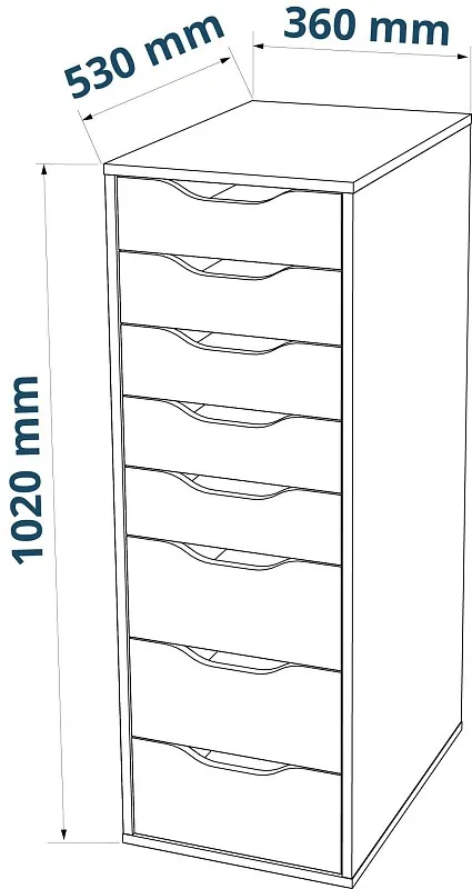 Комод Ингар, 8 ящиков, 36x102x53 см, белый | изображение 15