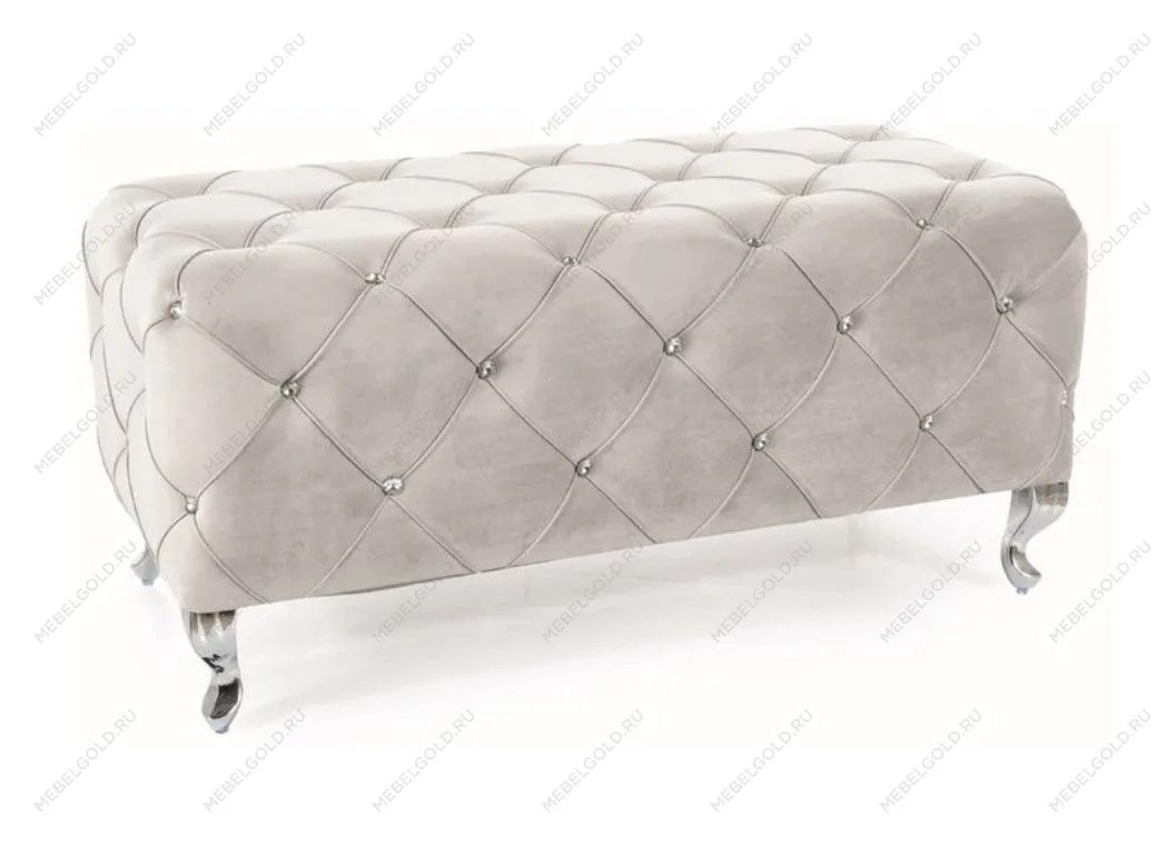 Скамья Signal HESTIA VELVET (светло-серый/серебряный)