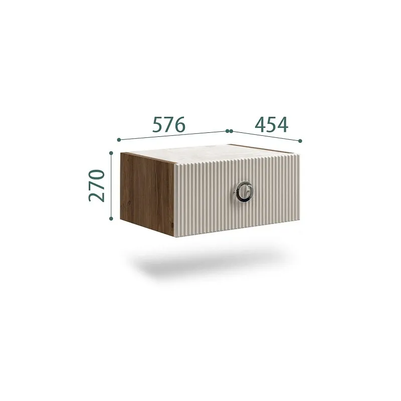 Тумба прикроватная Bogemia Woodline Fly Fi (Шелк) (Novabuk/Хром) БМТП-1
