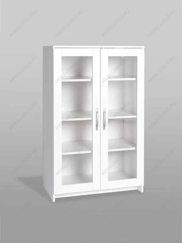 Тумба Сириус, 2 двери со стеклом, 78х41х124 см, белая | изображение 9