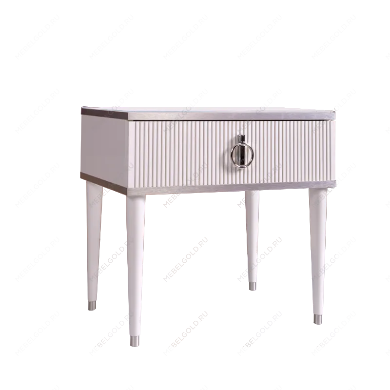 Тумба прикроватная Римини СОЛО (Белый/Серебро) РМТП-1(s)