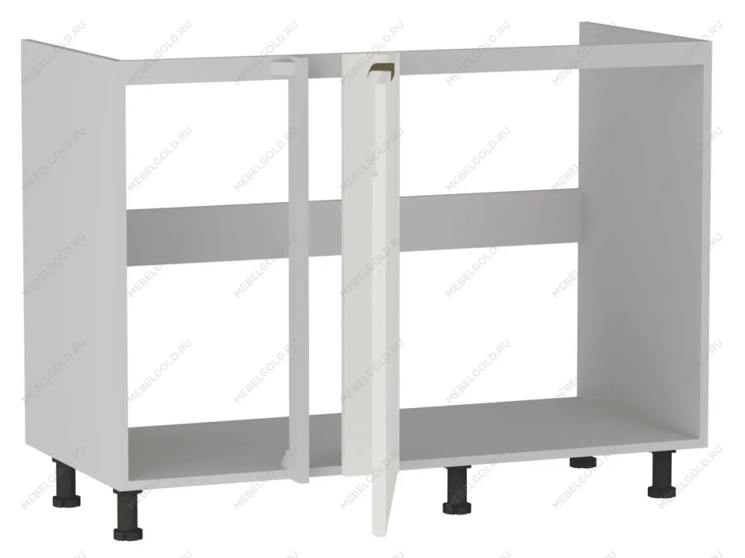 Стол под мойку угловой СМУ-120, Берта (1100*554*820) Экокожа Белый, 25320 | изображение 3