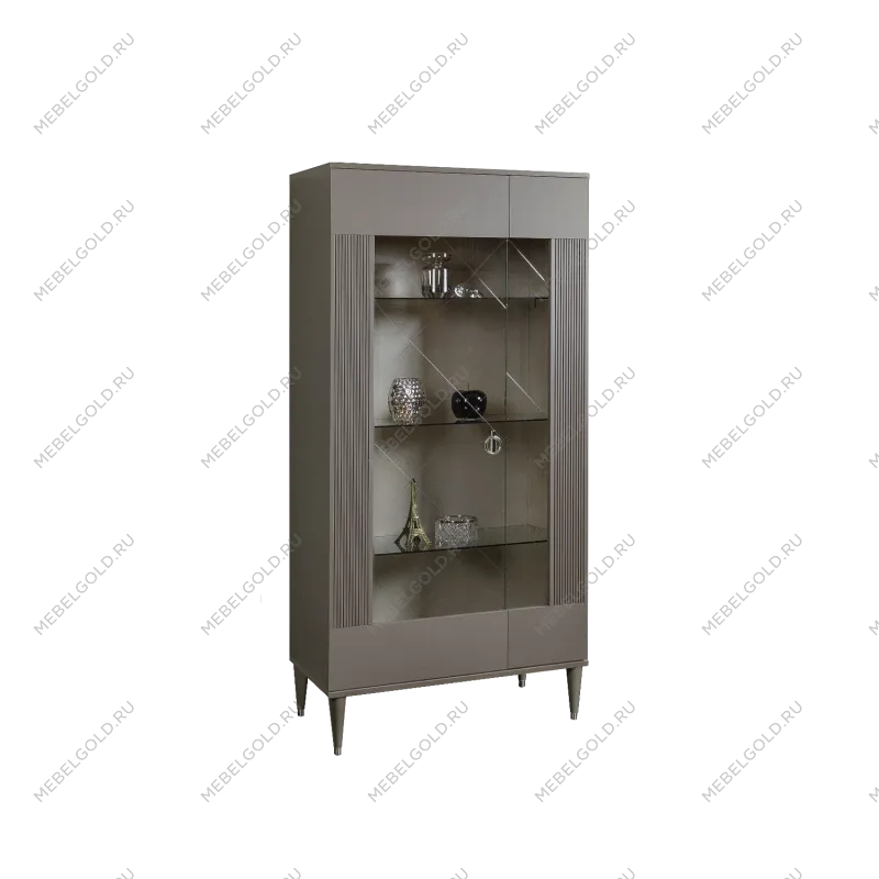 Витрина 2-ств. Римини СОЛО (Серый/Серебро) (Правая) РМВ2-2С(s)