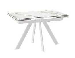 Стол с керамическим покрытием Джейтон-120 (CALAKATTA GOLD ST CER/Белый) 120(30+30)х80