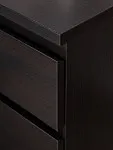 Тумба прикроватная Кастор, 2 ящика, 40х37х49 см, черно-коричневая, дуб венге | изображение 11