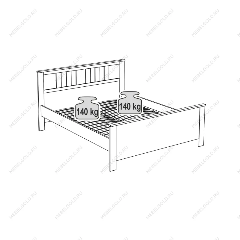 Кровать двуспальная Сага, 160х200 см, кашемир/ясень | изображение 3