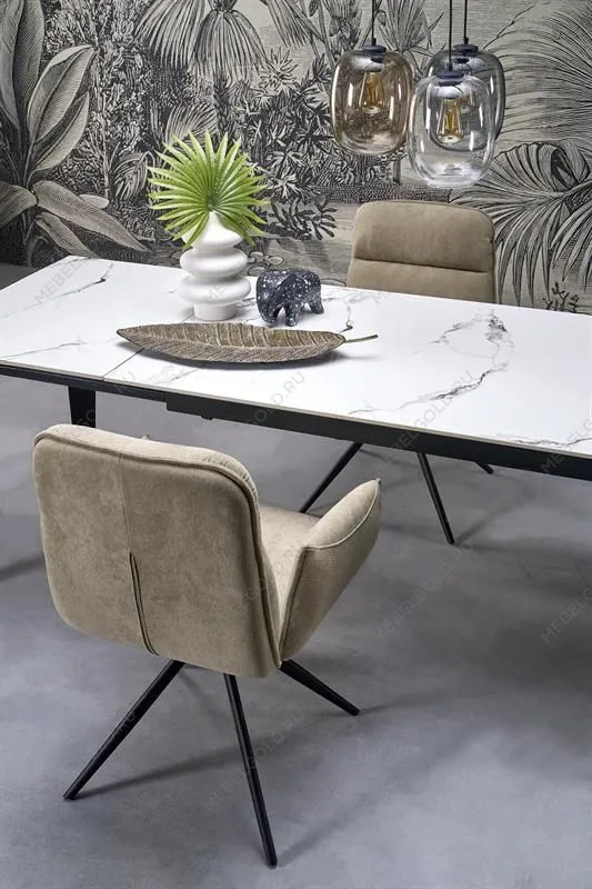Стол обеденный Halmar FELIX раскладной (белый мрамор/черный) | изображение 12