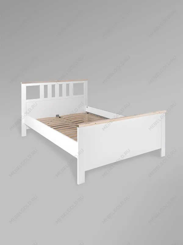 Кровать двуспальная Сага, 140х200 см, белая/ясень | изображение 3