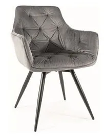 Стул кухонный SIGNAL MANGO Velvet Bluvel 14 (серый/черный)