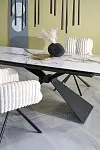 Стол обеденный Halmar LUCIANO 180 раскладной (белый мрамор/черный) | изображение 4