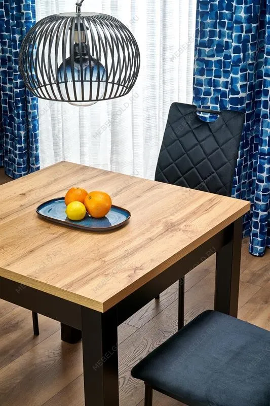 Стол обеденный Halmar QUBIK 80 (дуб артизан/черный) | изображение 7