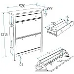 Обувница Сага с 2 откидными ящиками 92х122 темно-бирюзовая | изображение 12
