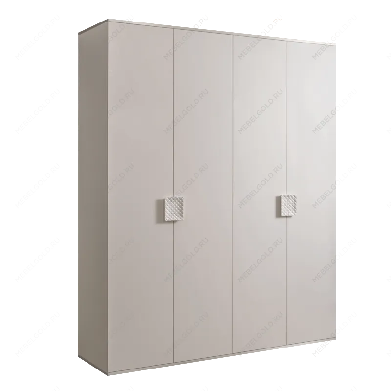 Шкаф 4-х дв. для платья и белья Диора слоновая кость/серебро ДШ2/4