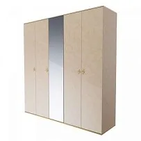 Шкаф 5-ти дверный с зеркалом Римини (Латте/Золото) РМШ1/5