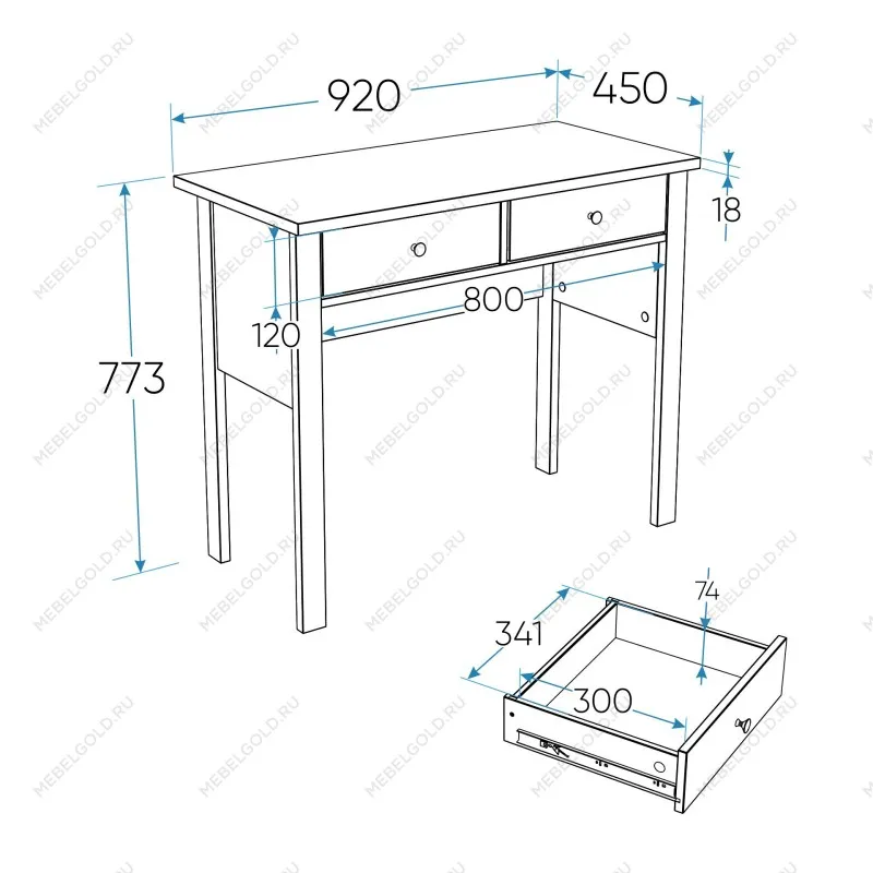 Стол туалетный Сага, 92х45, белый/ясень | изображение 9