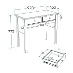 Стол туалетный Сага, 92х45, белый/ясень | изображение 9