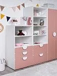 Стеллаж Пикси, с тремя выдвижными ящиками 60x57x120, мечтательный пион | изображение 8