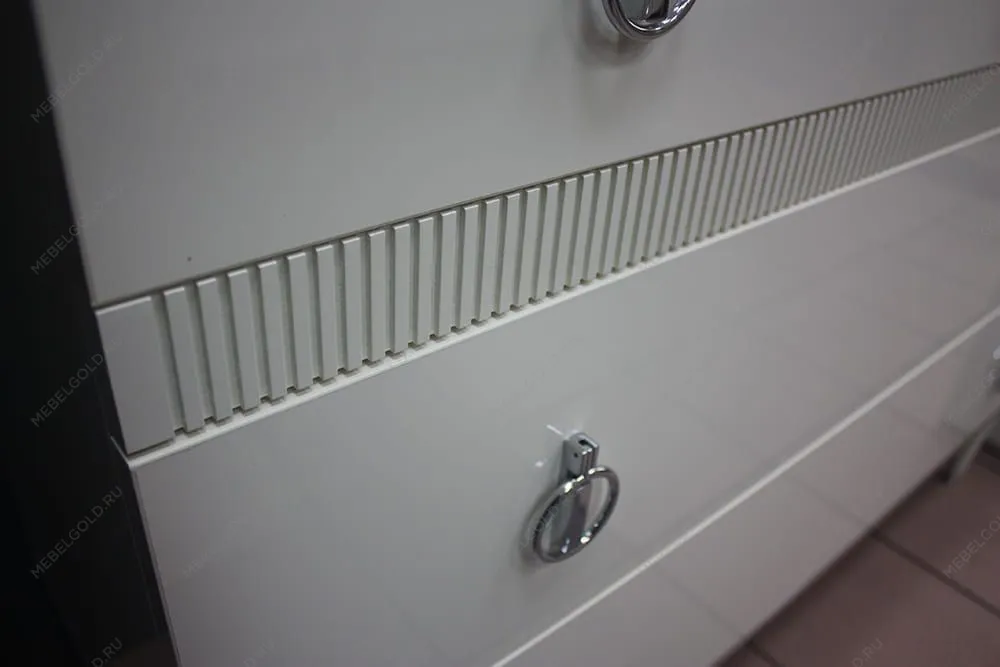 м. Марьина Роща - Комод узкий c планкой Римини СОЛО (белый серебро) РМКМ-2 (s) | изображение 3