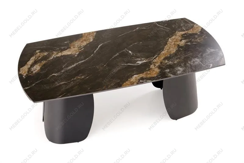 Стол обеденный Halmar FORUM 180 (черный мрамор/черный) | изображение 8