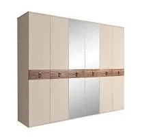 Шкаф 6-ти дв. с зеркалами Bogemia Wood Fa (Ваниль/Хром) БМШ1/6(Wo)