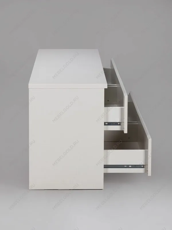 Тумба для ТВ Кастор, 4 ящика, 130х40х54 см, белая | изображение 12