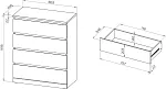 МАЛЬМ / VARMA Комод ИКЕА / IKEA 4, 80x100x40, шпон, беленый дуб | изображение 4