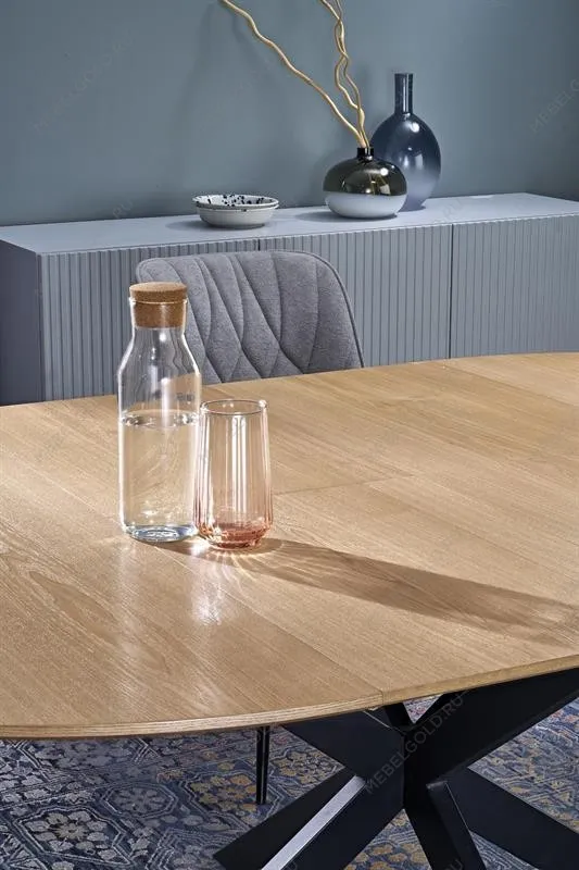 Стол обеденный Halmar ACORD раскладной (натуральный/черный) | изображение 3