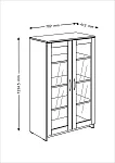 БРИМНЭС / СИРИУС тумба ИКЕА / IKEA 2 двери со стеклом 78х123 Дуб Венге | изображение 3