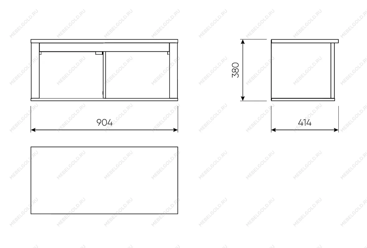 САГА полка навесная 2 секции белая/ясень | изображение 1