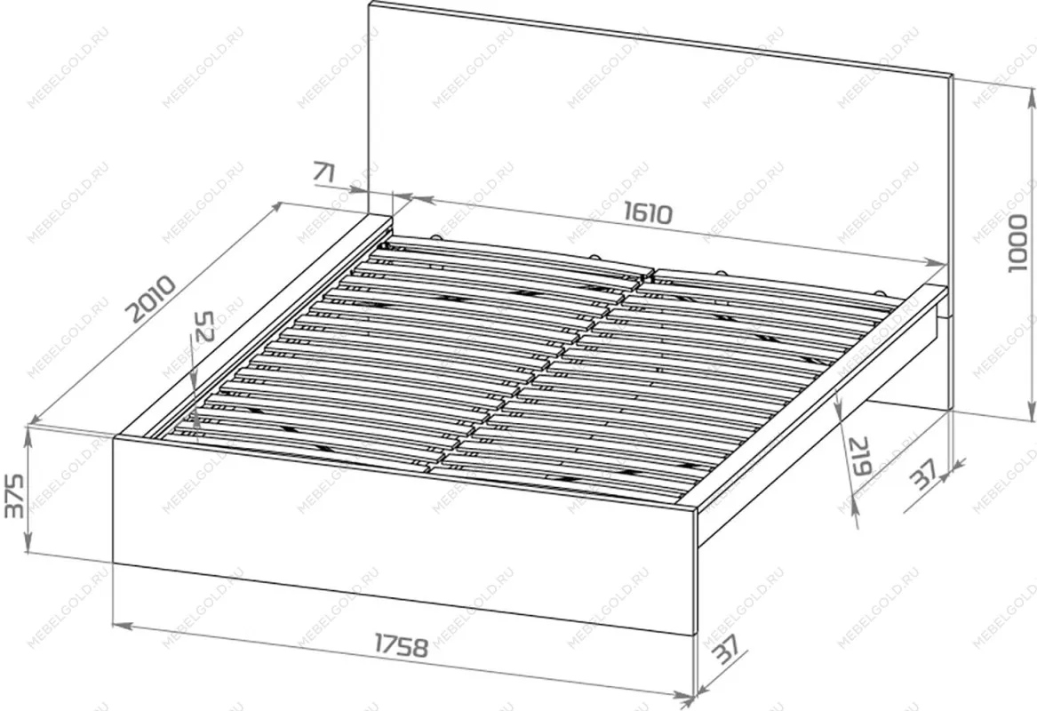 Кровать двуспальная Варма СЭНГ, 160х200 см, эмаль, белая | изображение 14
