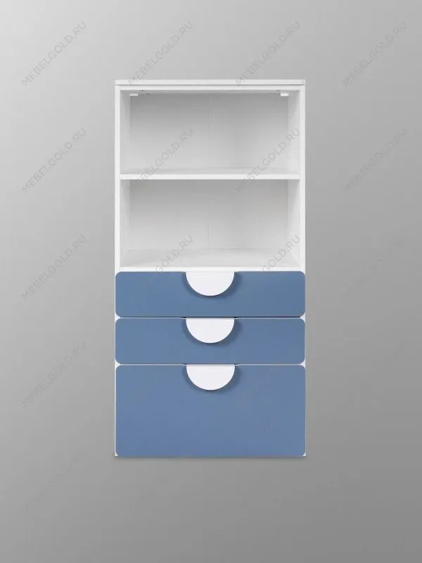 Стеллаж Пикси, с тремя выдвижными ящиками 60x57x120, озорной василек | изображение 10