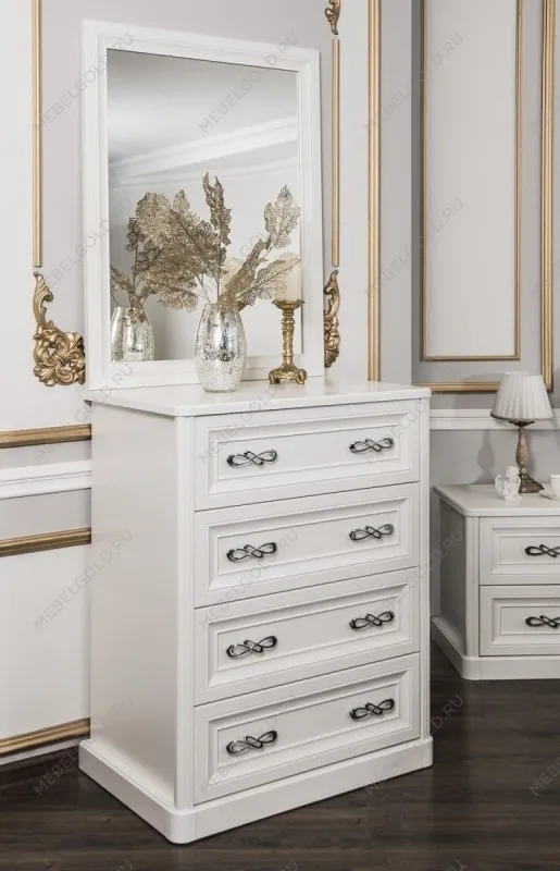 Зеркало для комода Мишель белый матовый (спальня) | изображение 3