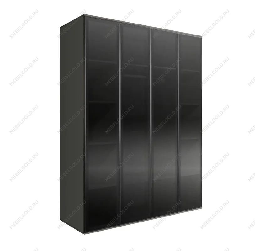 Шкаф 4-х дверный Bogemia Air (Серый/Черный) БМШ2/4(4)