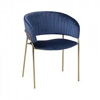 м. Марьина Роща - Стул Пиза темно-синий бархат ножки матовое золото