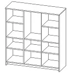 Тумба Сириус 3 двери, 1 ящик, 117х41х124 см, белая | изображение 13