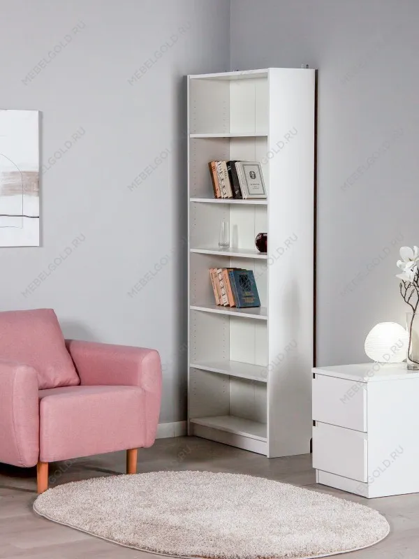 Стеллаж Варма, 6 полок, 78х198х28 см, белый | изображение 2