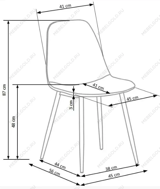 Стул кухонный Halmar K316 (серый/дуб медовый) | изображение 7