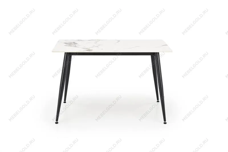 Стол обеденный Halmar EMILIO 140 (белый мрамор/черный) | изображение 1