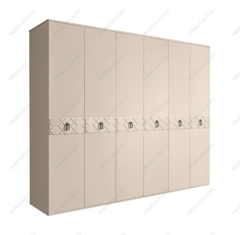 Шкаф 6-ти дв. Bogemia Farfalle (Ваниль/Хром) БМШ2/6(Fa)